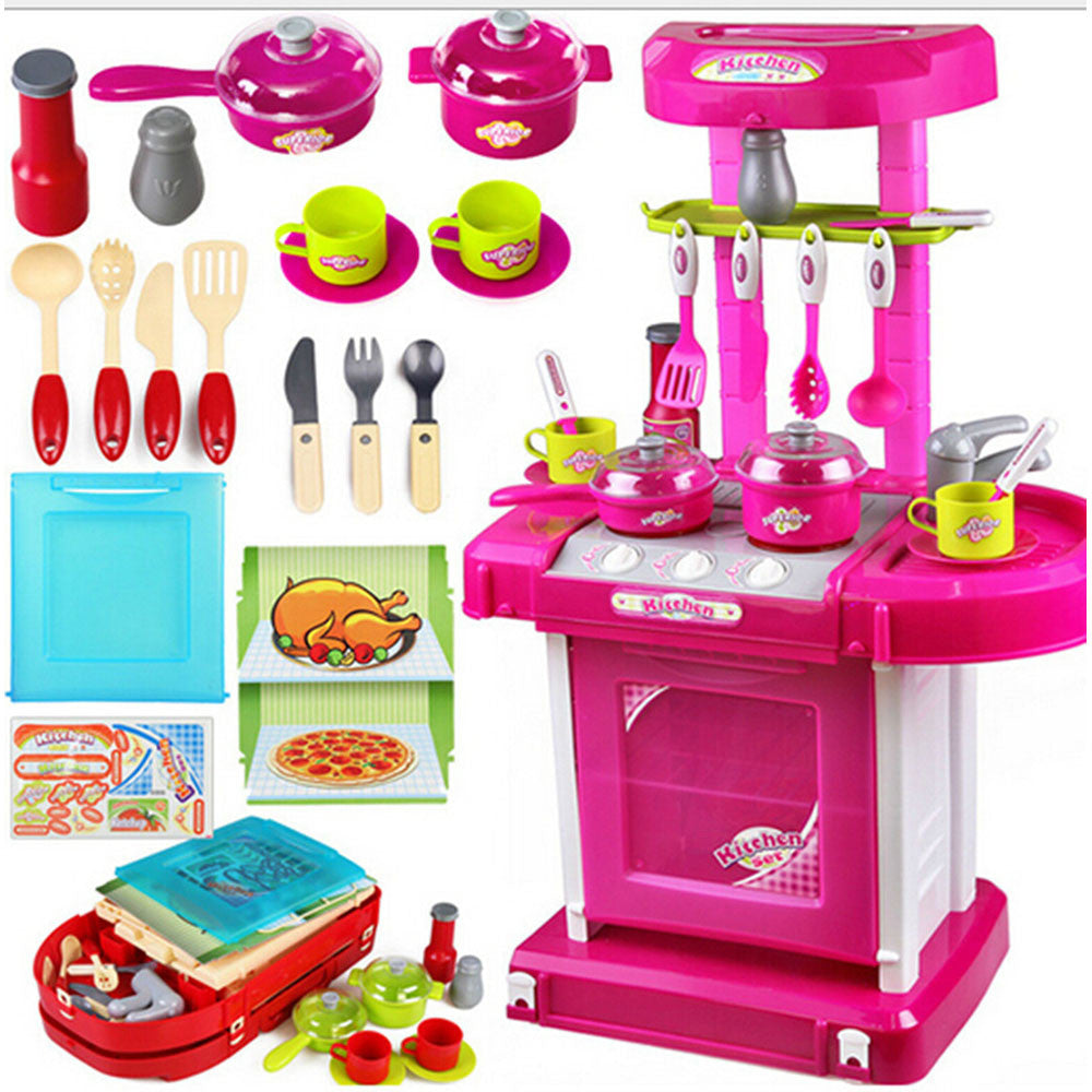 Kid's Kitchen Utensils Set Play House, Changable Combination Kitchen Ware,imitate cooking,Perfect Gift   red - Mega Save Wholesale & Retail - 2