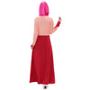 Muslim Motley Lace Cuff Long Dress  wine red  M - Mega Save Wholesale & Retail - 3