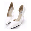 Thin Shoes Pointed Middle Heel Women Shoes   white - Mega Save Wholesale & Retail - 2