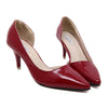 Thin Shoes Pointed Middle Heel Women Shoes   red - Mega Save Wholesale & Retail - 1