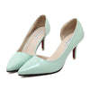 Thin Shoes Pointed Middle Heel Women Shoes   lake blue - Mega Save Wholesale & Retail - 1