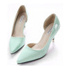 Thin Shoes Pointed Middle Heel Women Shoes   lake blue - Mega Save Wholesale & Retail - 2