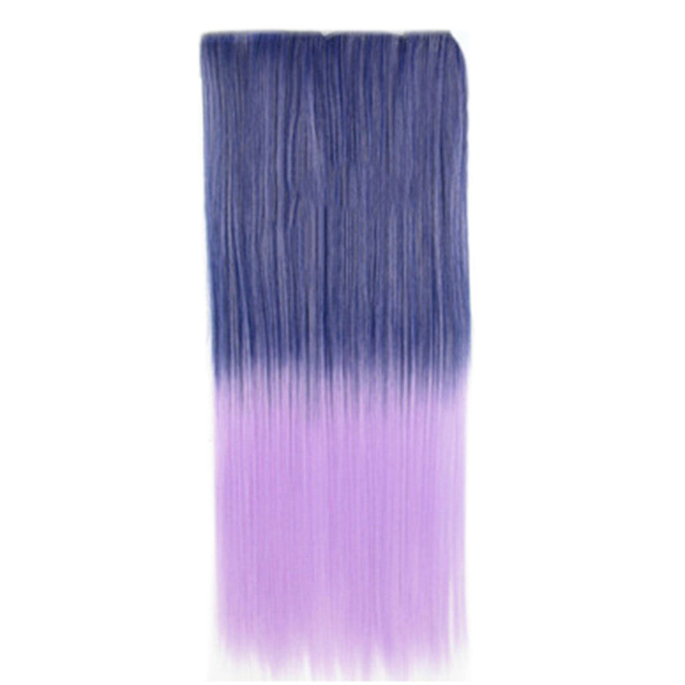 Wholesale color wig hair extension piece a five-card straight hair gradient hair piece long straight hair piece hair extension   Q14 PURPLE GRADIENT PURPLE   