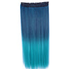 Wholesale color wig hair extension piece a five-card straight hair gradient hair piece long straight hair piece hair extension   Q17 DARK BLUE GRADIENT MALACHITE GREEN   