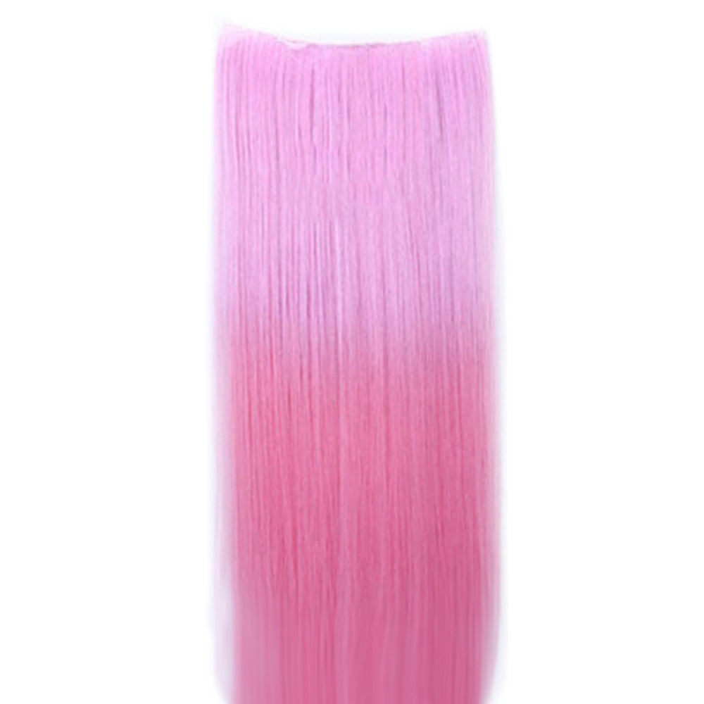 Wholesale color wig hair extension piece a five-card straight hair gradient hair piece long straight hair piece hair extension   Q20 WARM PINK GRADIENT  