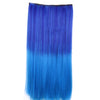 Wholesale color wig hair extension piece a five-card straight hair gradient hair piece long straight hair piece hair extension   Q23 SAPPHIRE BLUE GRADIENT FANTASY 