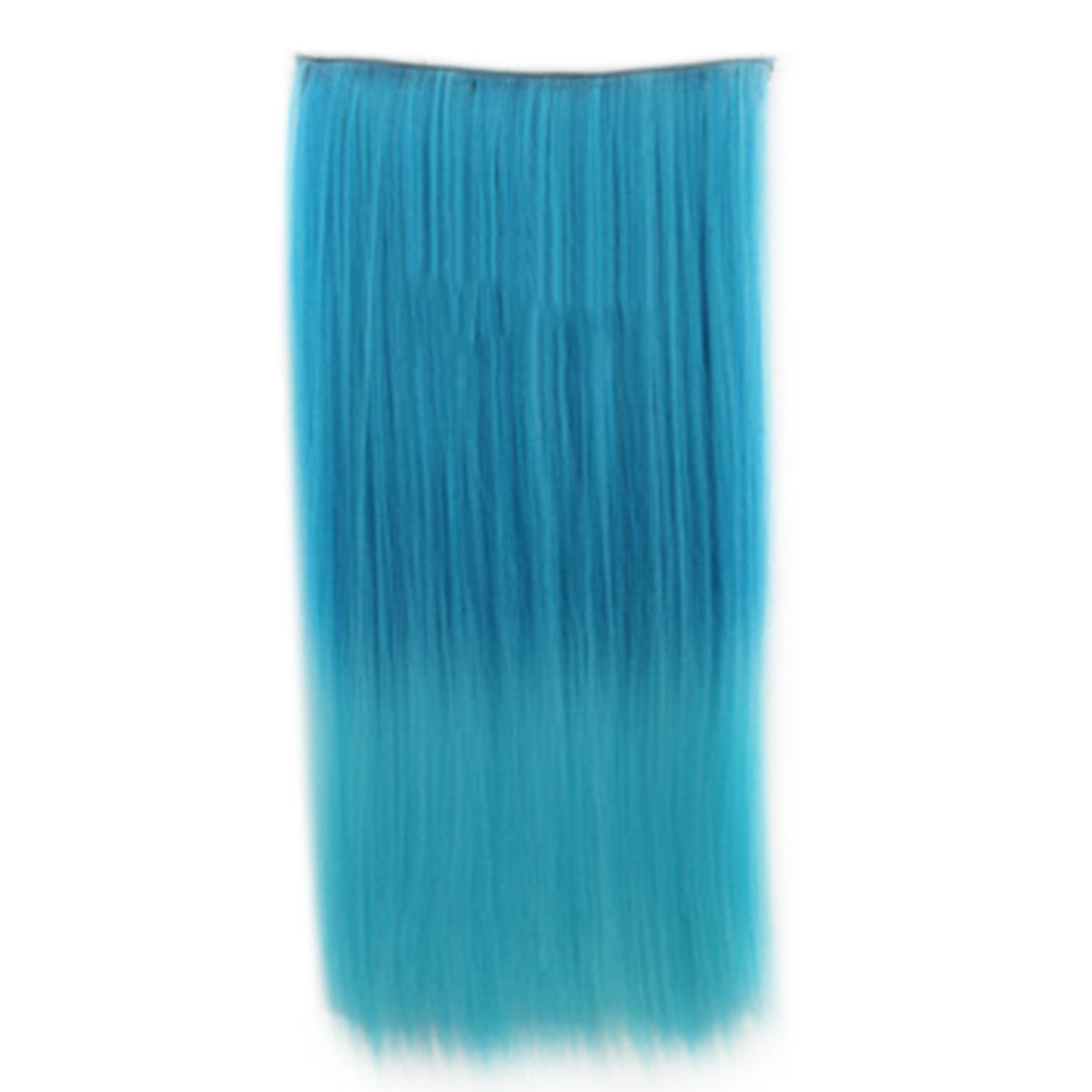 Wholesale color wig hair extension piece a five-card straight hair gradient hair piece long straight hair piece hair extension   Q24 NAVY SKY BLUE GRADIENT 