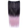 Wholesale color wig hair extension piece a five-card straight hair gradient hair piece long straight hair piece hair extension   Q30 PINK AND BLACK GRADIENT 