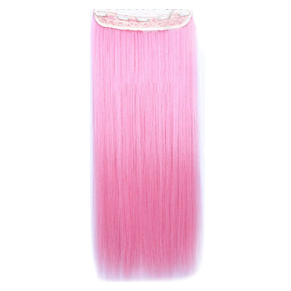 Wholesale color wig hair extension piece a five-card straight hair gradient hair piece long straight hair piece hair extension   Q32 ROUGE POWDER 
