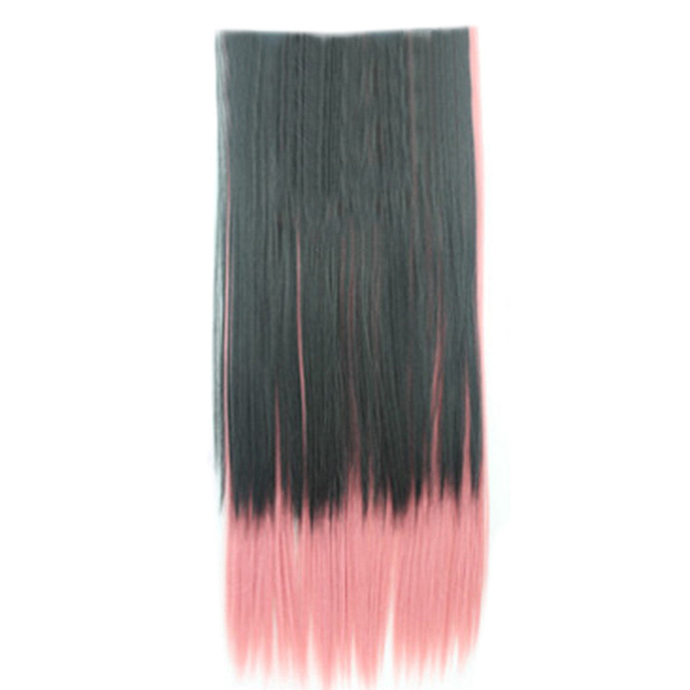 Wholesale color wig hair extension piece a five-card straight hair gradient hair piece long straight hair piece hair extension   Q33 STREAKED BLACK POWDER ROUGE - Mega Save Wholesale & Retail - 1