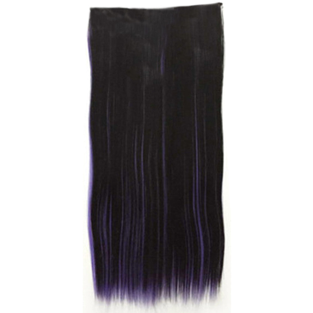 Wholesale color wig hair extension piece a five-card straight hair gradient hair piece long straight hair piece hair extension   Q36 BLACK STREAKED PURPLE - Mega Save Wholesale & Retail - 1