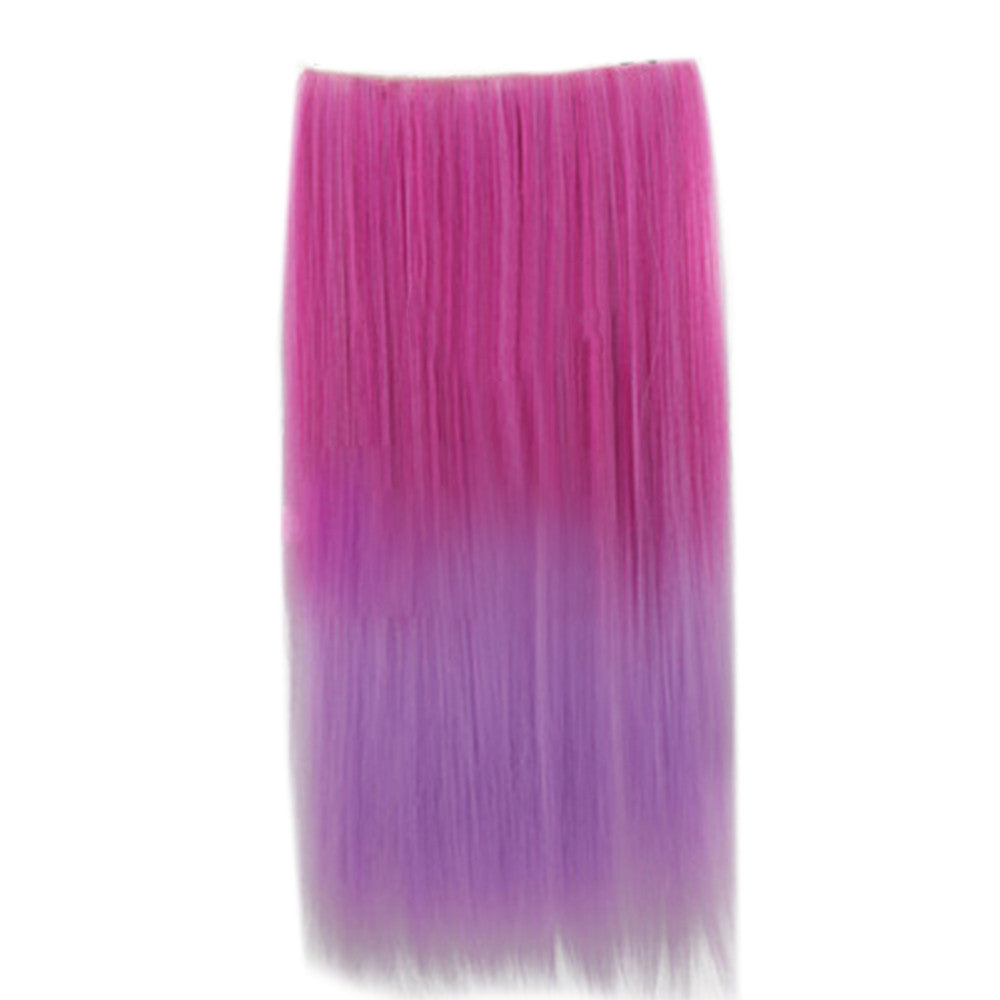 Wholesale color wig hair extension piece a five-card straight hair gradient hair piece long straight hair piece hair extension   Q40 PINK PURPLE GRADIENT - Mega Save Wholesale & Retail - 1