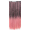 Wholesale color wig hair extension piece a five-card straight hair gradient hair piece long straight hair piece hair extension   Q6 BLACK GRADIENT SMOKE POWDER 