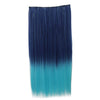 Wholesale color wig hair extension piece a five-card straight hair gradient hair piece long straight hair piece hair extension   Q8 AZURE BLUE GRADIENT 