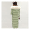 Thick Fox Fur Collar Woman Down Coat Warm Long   green   S - Mega Save Wholesale & Retail - 3