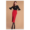 Sexy Womens Ladies Pencil Fit Skirt Pencil Slim Tight Skirt Waist Banded Rayon Long Slit Skirts - Mega Save Wholesale & Retail - 2