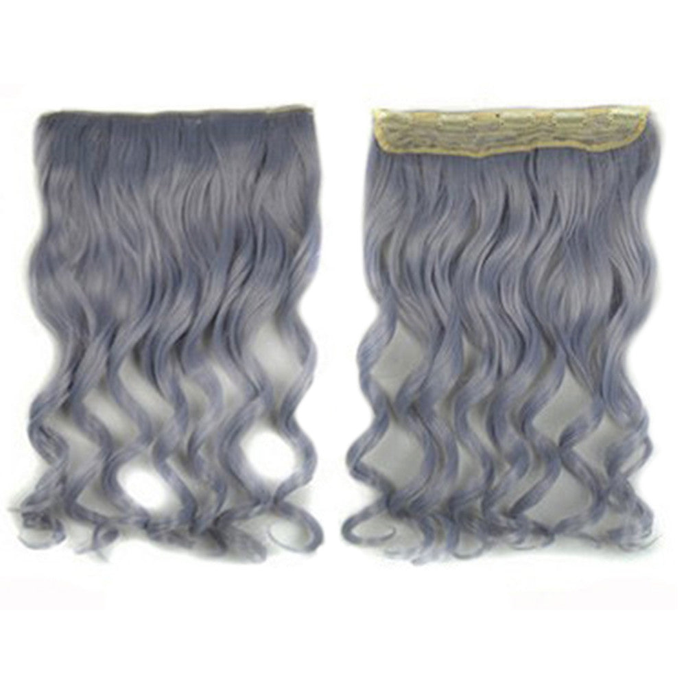 Granny Grey Hair Extension Invisible Five Cards    light granny grey curled