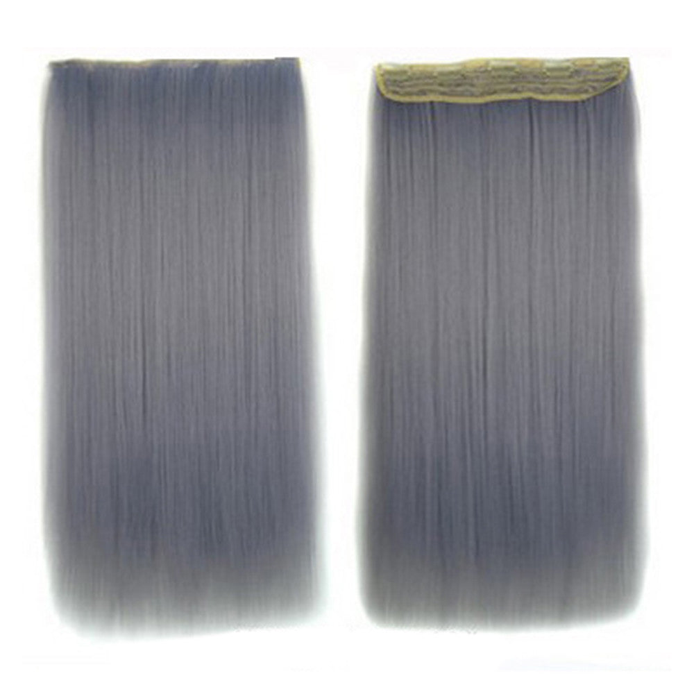 Granny Grey Hair Extension Invisible Five Cards    light granny grey straight