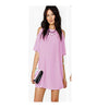 Off-shoulder Short Sleeve Chiffon Dress European Loose Short Skirt light purple - Mega Save Wholesale & Retail - 1