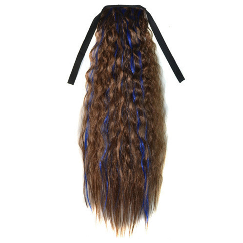 Corn Hot Lace-up Horsetail Gradient Ramp    light brown sapphire blue 2M30HBLUE2#