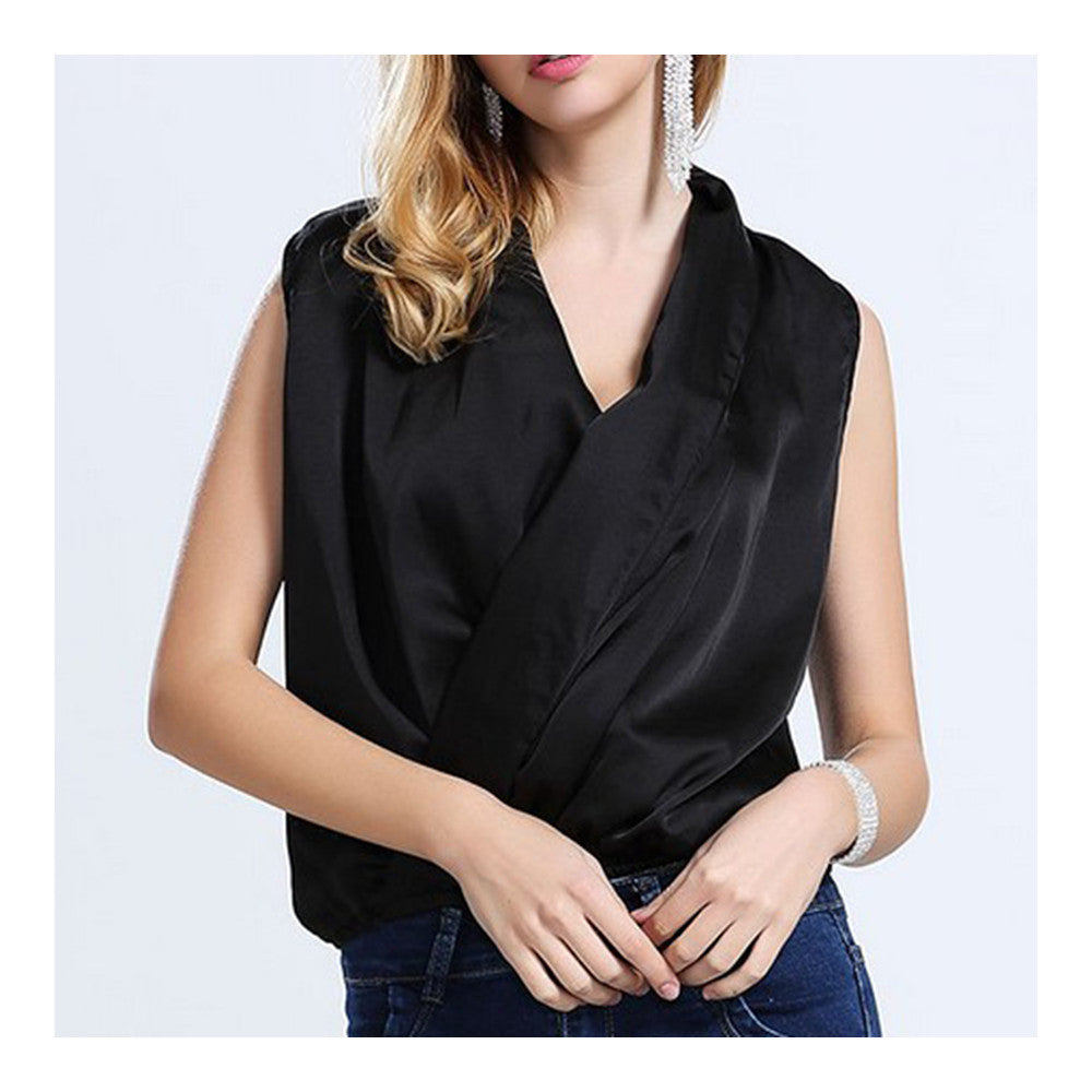 Fashionable Shawl Collar Shirt   black   S - Mega Save Wholesale & Retail - 1