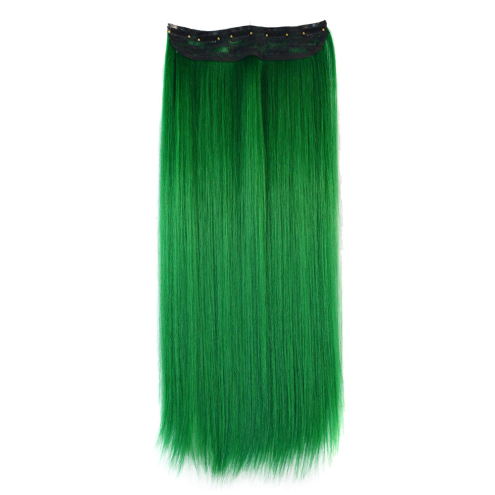 Wholesale color wig hair extension piece a five-card straight hair gradient hair piece long straight hair piece hair extension   GREEN GRASS - Mega Save Wholesale & Retail - 1