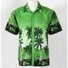 Hot LARGE SIZE Men Aloha Shirt Cruise Tropical Luau Beach Hawaiian Party Palm Green grass green  plus fat version - Mega Save Wholesale & Retail