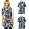 hotsale Women Porcelain Print dress half Sleeve T Shirt Top Casual Mini Shift Dress S - Mega Save Wholesale & Retail - 1