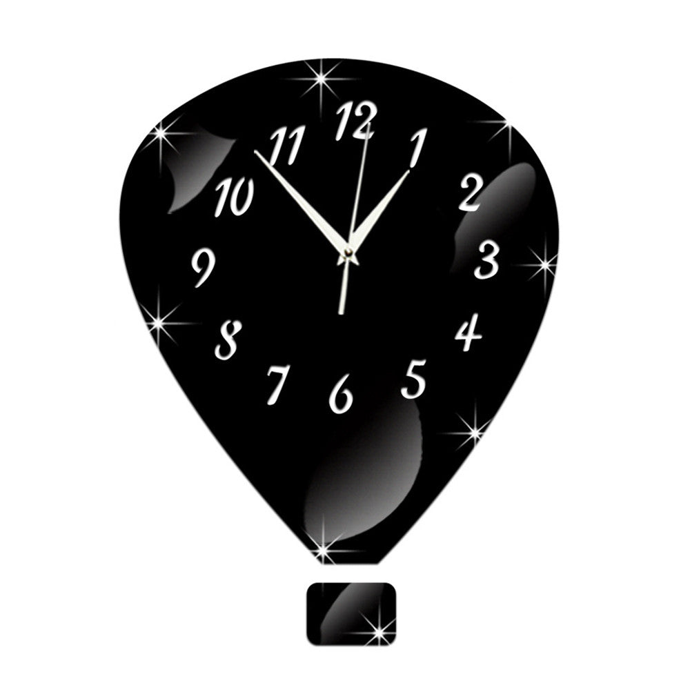 Mirror Wall Clock Silent Decoration DIY 3D    black - Mega Save Wholesale & Retail