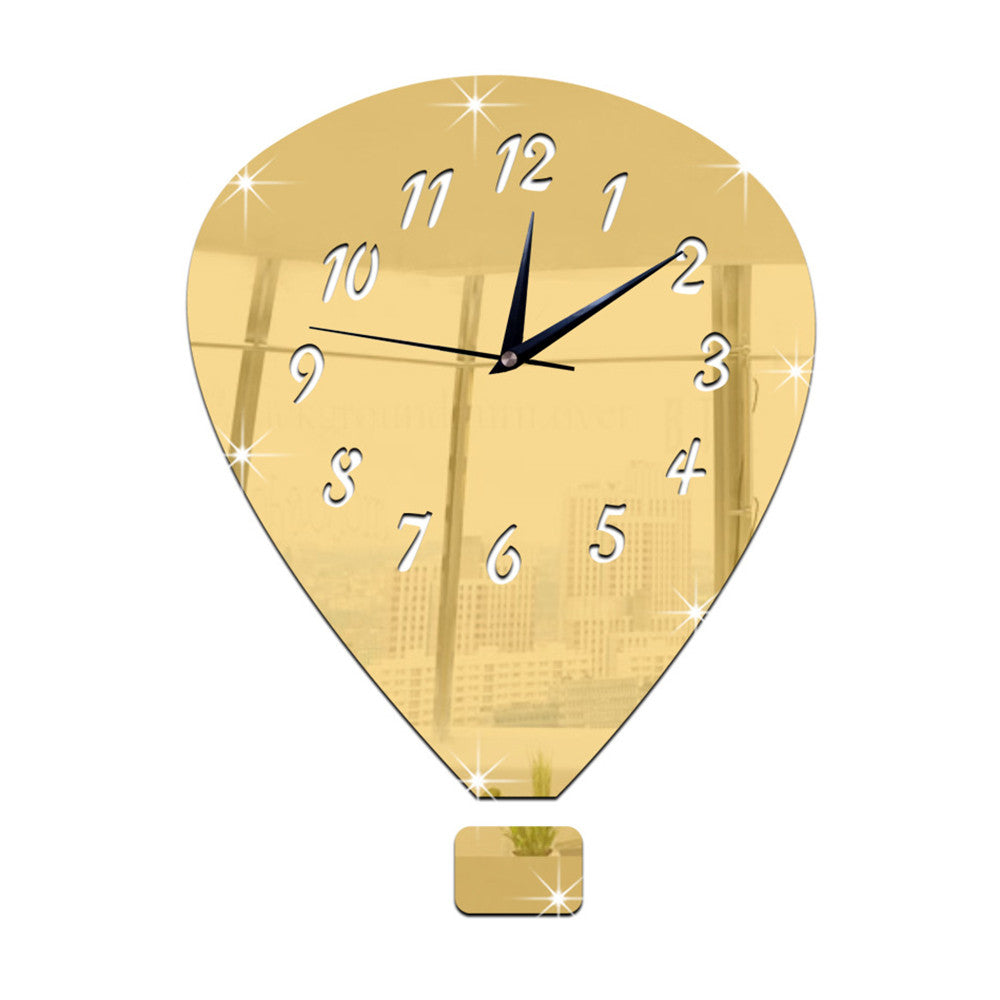 Mirror Wall Clock Silent Decoration DIY 3D    golden - Mega Save Wholesale & Retail