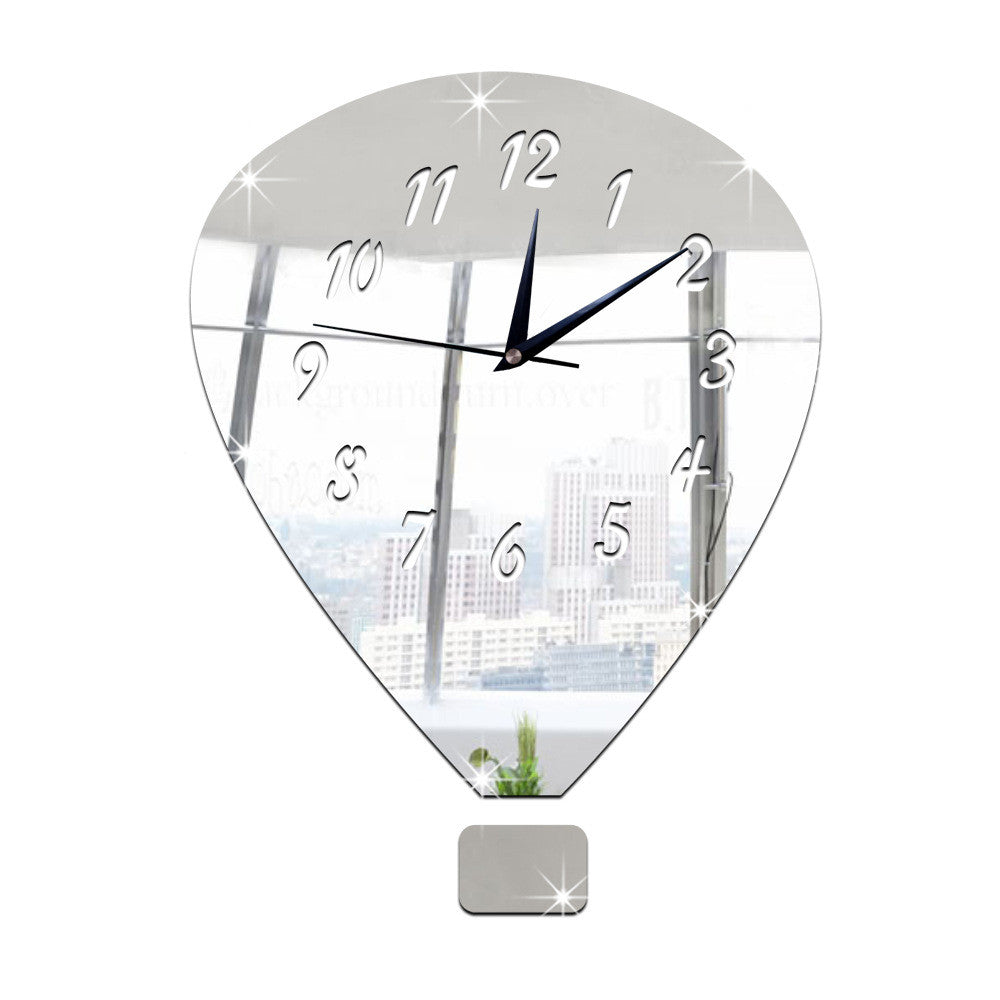 Mirror Wall Clock Silent Decoration DIY 3D   silver - Mega Save Wholesale & Retail