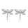 Dragonfly Shape Zircon Earrings   platinum plated white zircon - Mega Save Wholesale & Retail - 1