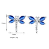 Dragonfly Shape Zircon Earrings    platinum plated blue zircon - Mega Save Wholesale & Retail - 3