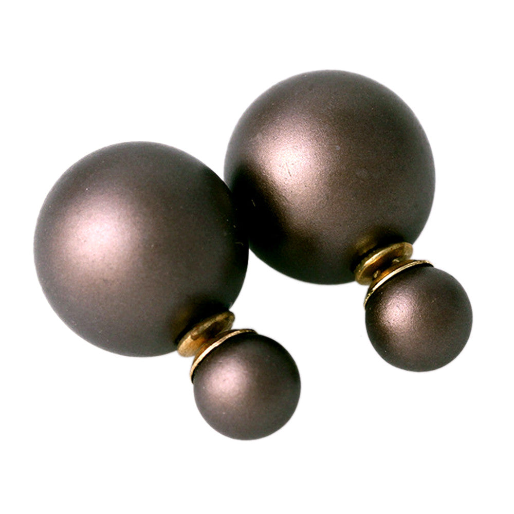 Champagne Bubble Two-sided Pearl Ear Studs   coffee - Mega Save Wholesale & Retail - 1