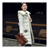 Winter Super Long Down Coat Woman Thick Slim Hooded   white   M - Mega Save Wholesale & Retail - 1