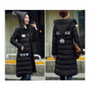 Winter Super Long Down Coat Woman Thick Slim Hooded   black   M - Mega Save Wholesale & Retail - 3