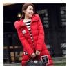 Winter Super Long Down Coat Woman Thick Slim Hooded   red   M - Mega Save Wholesale & Retail - 1