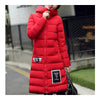Winter Super Long Down Coat Woman Thick Slim Hooded   red   M - Mega Save Wholesale & Retail - 2