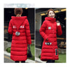 Winter Super Long Down Coat Woman Thick Slim Hooded   red   M - Mega Save Wholesale & Retail - 3