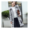 Winter Super Long Down Coat Woman Thick Slim Hooded   grey   M - Mega Save Wholesale & Retail - 1