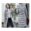 Winter Super Long Down Coat Woman Thick Slim Hooded   grey   M - Mega Save Wholesale & Retail - 3