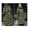 Winter Super Long Down Coat Woman Thick Slim Hooded   army green   M - Mega Save Wholesale & Retail - 3