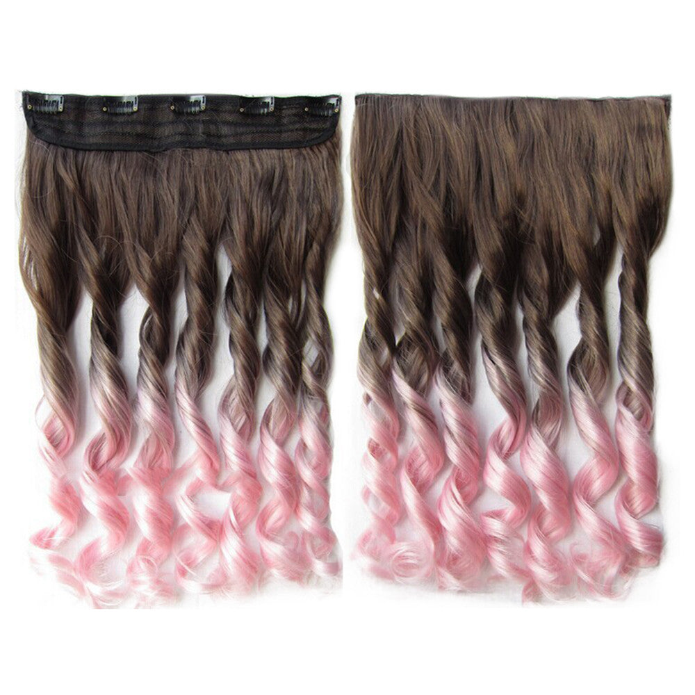 Gradient Ramp Hair Extension 5 Cards Wig     8TLight Pink# - Mega Save Wholesale & Retail