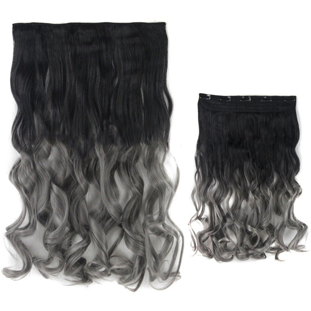 Gradient Ramp Hair Extension 5 Cards Wig     1BT171# black to fashionable grey - Mega Save Wholesale & Retail