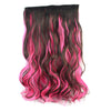 5 Cards Wig Piece Hair Extension Highlights    dark brown with pink