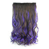5 Cards Wig Piece Hair Extension Highlights    dark brown with dark purple