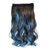 5 Cards Wig Piece Hair Extension Highlights    dark brown sky blue sapphire blue bleach and dye