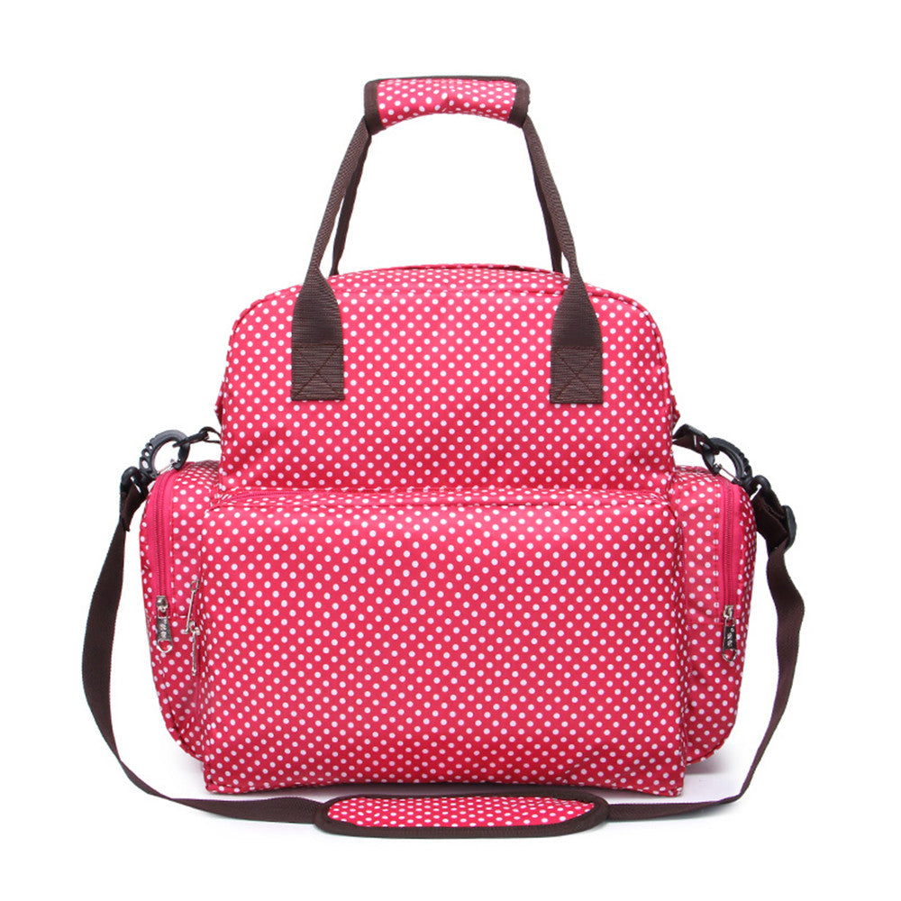 Mummy Outdoor Bag Baby diaper Nappy Multi Function Backpack Bag Mummy Tote Handbag Shoulder bag   red - Mega Save Wholesale & Retail - 1