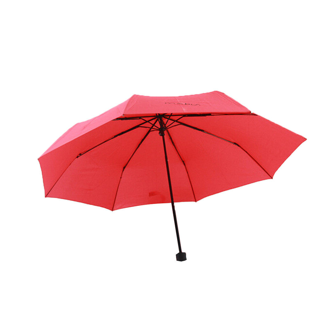 Pure Colour Folding Umbrella Compact Light weight Anti-UV Rain Sun Umbrella Black - Mega Save Wholesale & Retail - 12