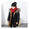 Child Winter Warm Middle Long Down Coat Racoon Fur Collar  black   110cm - Mega Save Wholesale & Retail - 1